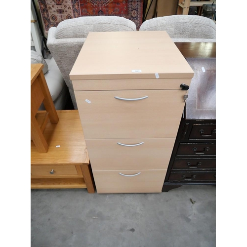 3609 - Wooden Filing Cabinet - 3 Drawer