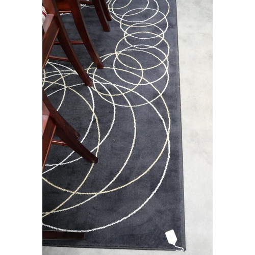 3632 - Jorun Ikea Rug  Circle Patterns On Blue Ground (Approx. 132 X190cm)