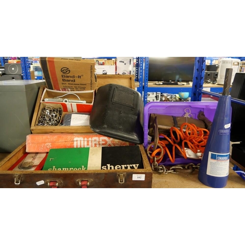 102 - 2 Boxes- Welding Visor & Assorted Tools