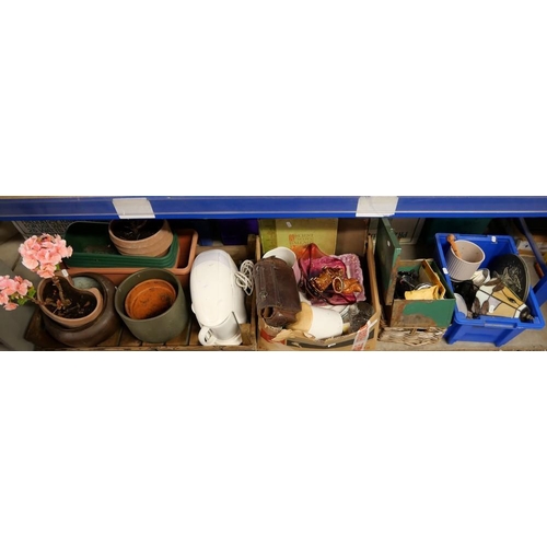 163 - 4 Boxes - Garden Planters, Art Glass, Teasmaid Etc