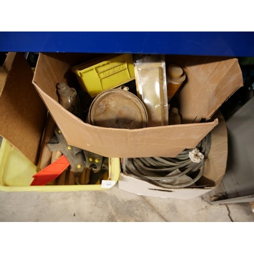 165 - 3 Boxes- Electrical Cable, Wooden Spindles Etc.