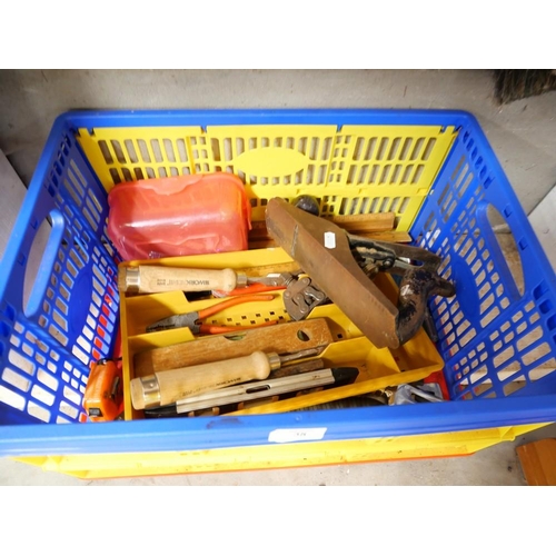 38 - Box with Assorted Tools and Stanley Plane