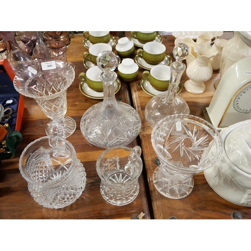 446 - Cutglass Decanters, Vases & Jugs