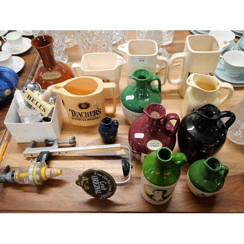 474 - Assorted Whisky Advertising Jugs & Decanters