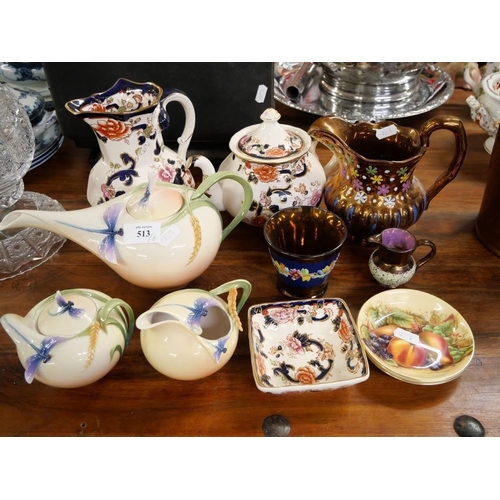 513 - Mason's Jug & Teapot, Lurster Jug, Franz Tea Set Etc.