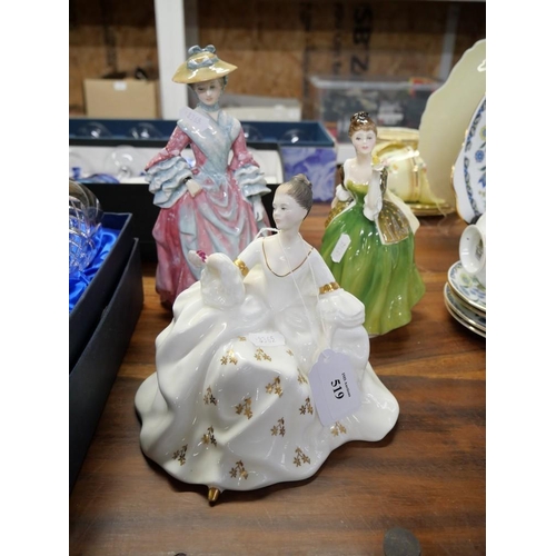 519 - 3 Royal Doulton Figures- My Love, Fleur & Mary Countess Howe