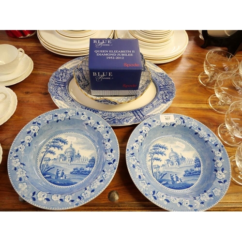 527 - Assorted Blue & White China, Includes Queens Diamond Jubilee Limited Edition Mug