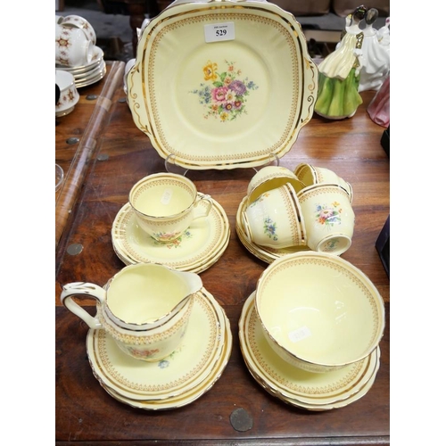 529 - Crown Staffordshire Floral Tea Set