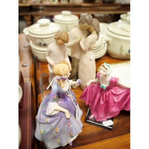 540 - Royal Doulton Figure - Nicola, Royal Doulton Figure - Delight & 2 Willow Tree Figures.