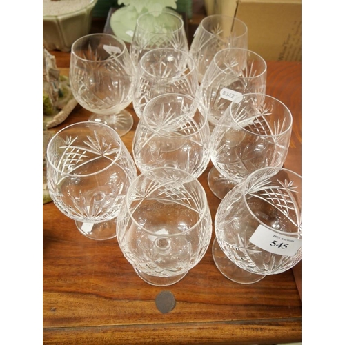 545 - 10 Edinburgh Crystal Brandy Glasses