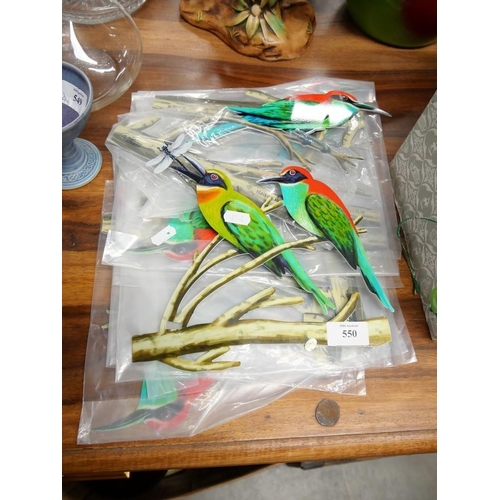 550 - Assorted Painted Metal Haikou Wetland Bird Wall Hanging.