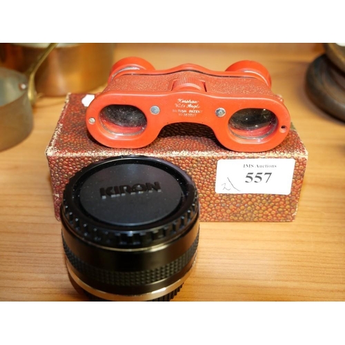 557 - Kiron Camera Lens & Pair Of Kershaw Binoculars