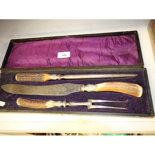 595 - Horn Handled Carving Set