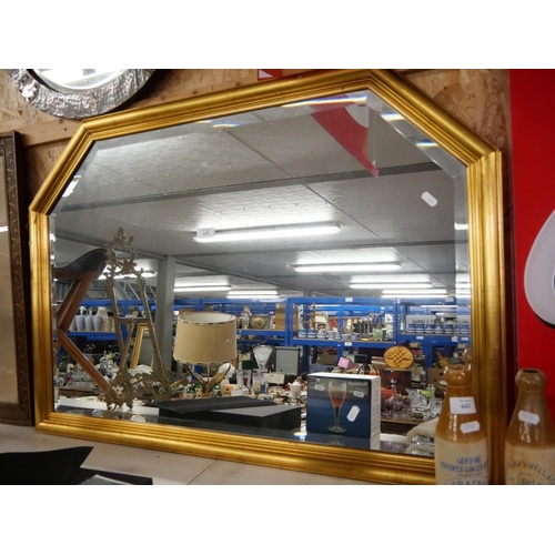 635 - Gilt Framed Beveled Over Mantle Mirror