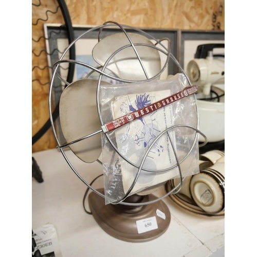 650 - Vintage Westing House Electric Fan