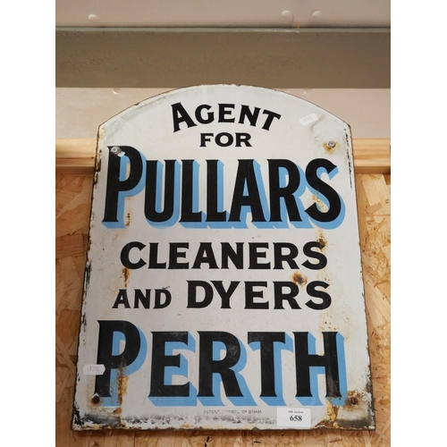 658 - Pullars cleaners & Dyers Perth Double Sided Enamel Sign