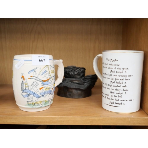 667 - 2 Vintage Motto Mugs