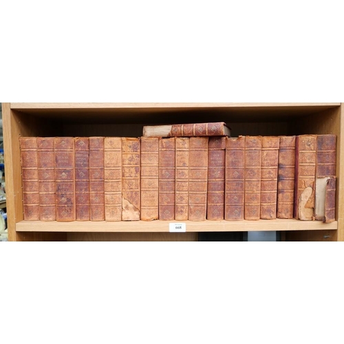 668 - Set Of Half Leather Bound  Dickens Books