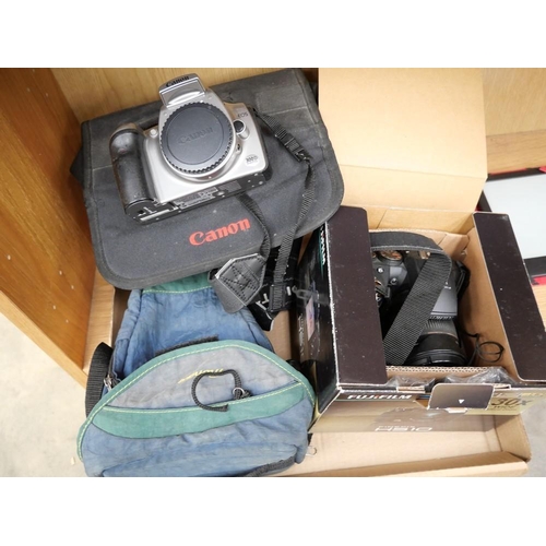 677 - Box- Assorted Cameras & Equipment