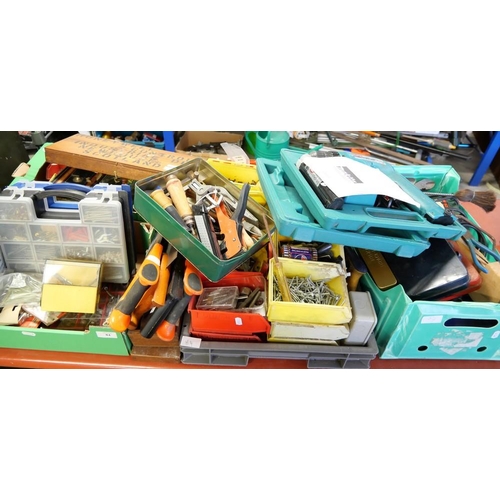 84 - 5 Boxes- Handsaws, Drills  & Assorted Tools