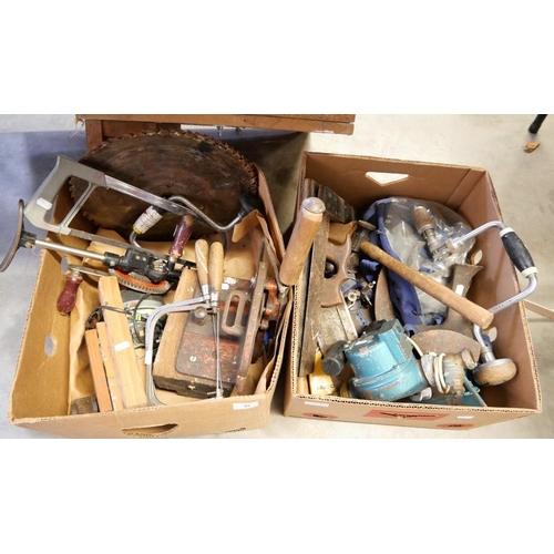 88 - 2 Boxes - Assorted Woodworking Tools