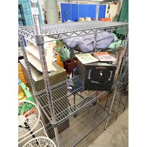 91 - 3 Tier Metal Shelving Unit