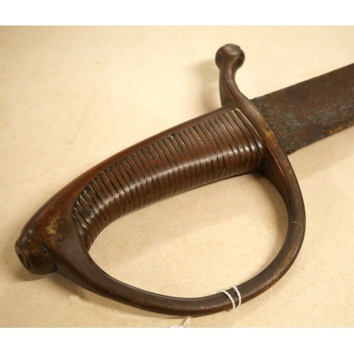 2158 - 19th Century French Artillery Briquet Short Sword, approx 81cm long overall.