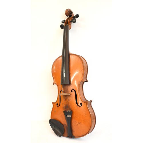 2072 - Violin & Bow in Case - label reads 