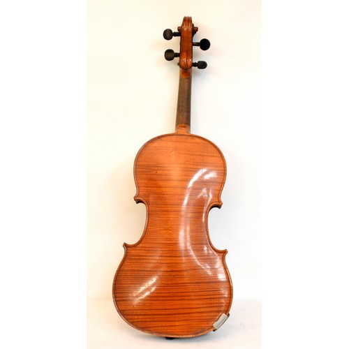 2072 - Violin & Bow in Case - label reads 