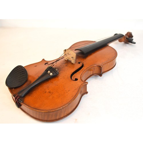 2072 - Violin & Bow in Case - label reads 