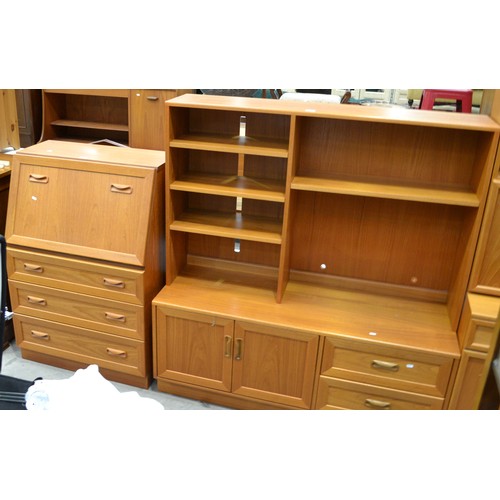 3451 - Teak Writing Bureau & Matching Sideboard