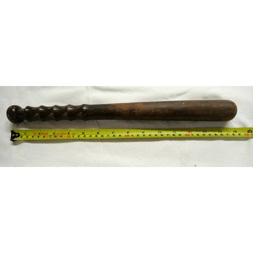 1472 - Vintage Baton / Truncheon & Far Eastern Wooden Ceremonial Club.