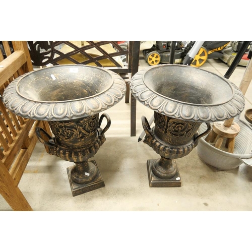 102 - Pair Of Cast Iron Garden Planters