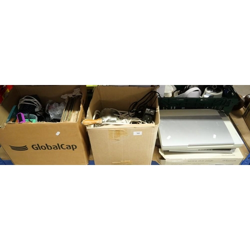 360 - 3 x Boxes with Cassette Recorder, DVD Player, 78's and Mincer etc