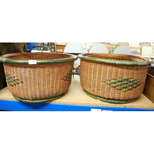 370 - Pair of Circular Wicker Baskets