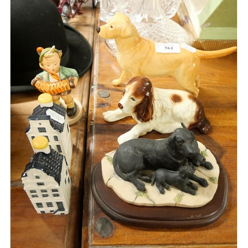 561 - Beswick Dog, Border Fine Arts Labrador & Puppies, Delft's KLM Houses Etc