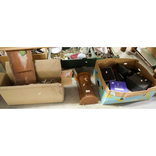 572 - Two Boxes- Jewellery Boxes, Candle Holder And Light Fitting