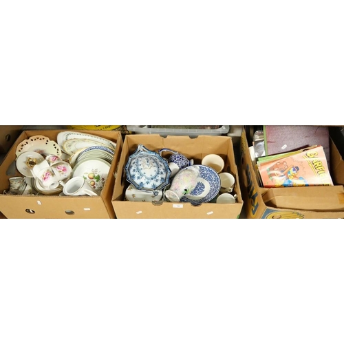 582 - Three Boxes - Assorted China, LP's & Prints