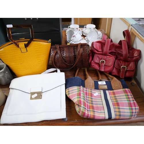 603 - Assorted Ladies Handbags Including - Tommy Hilfiger