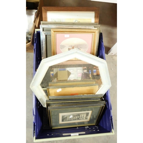 661 - Box- Assorted Prints & Mirror