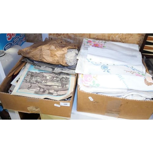 688 - Two Boxes- Linen & Knitting Items