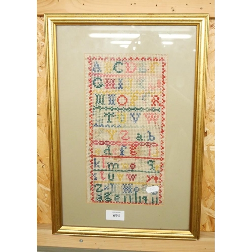 694 - Vintage Gilt Framed Sampler