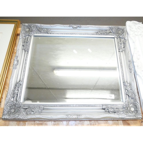 721 - Bevelled Wall Mirror (Approx  63cm X 53cm)