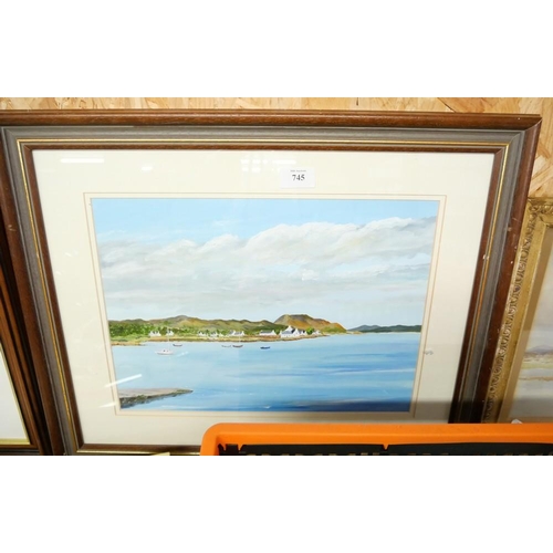 745 - Oil Painting - Coastal Scene Signed By D W Cowan