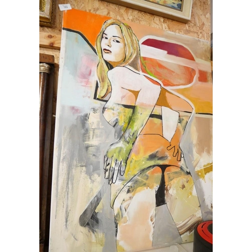 752 - Unframed Oil Painting - Semi Nude