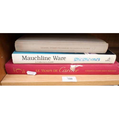 759 - Books- Cartier, Mauchlinware & 1 Other