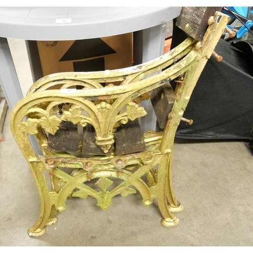 82 - Pair Of Painted Cast Iron Garden Bench Ends