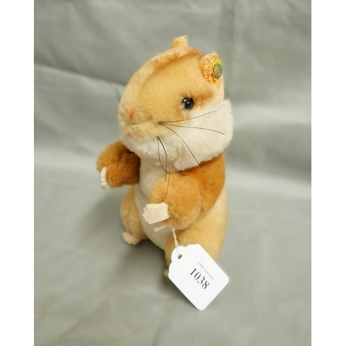 1038 - Steiff Hamster, approx. 17cm Tall