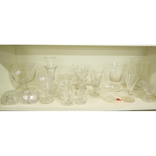 1072 - Assorted Glass and Crystal Drinking Glasses, Tea light Holders etc.