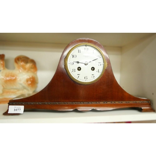 1077 - Vintage Mahogany Mantel Clock.